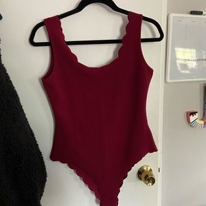 scalloped edge bodysuit